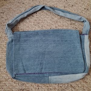 Handmade Blue Jean Flap Tote